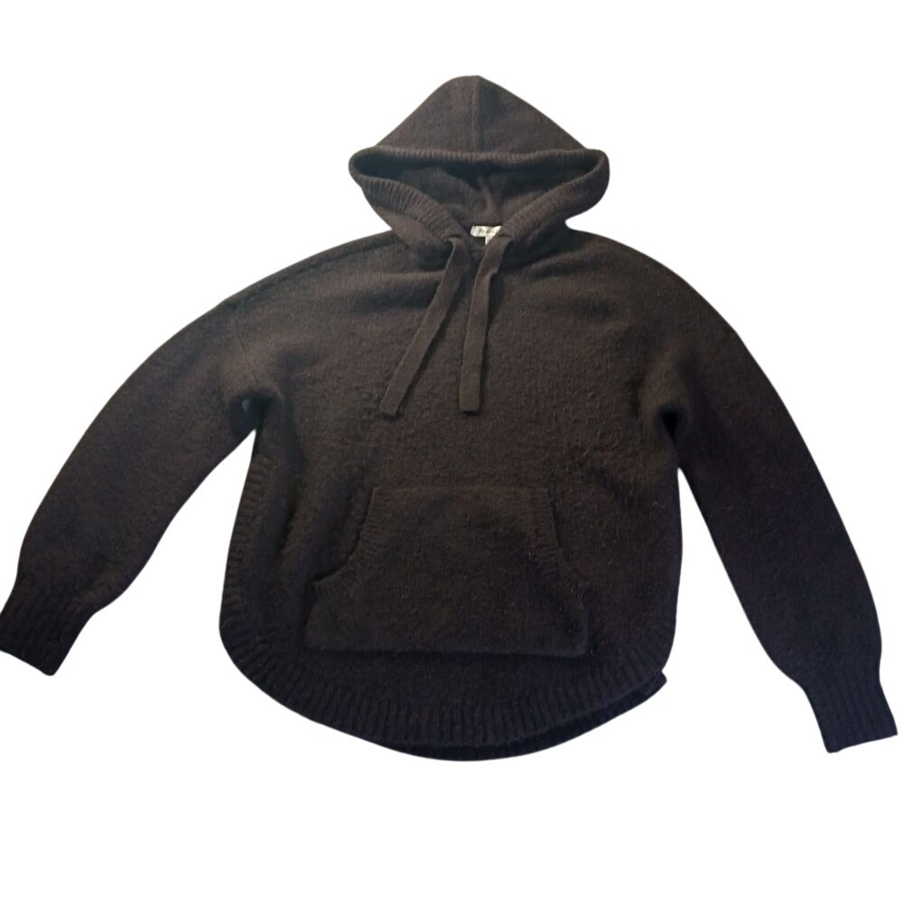 Madewell Wool Alpaca Knit Hoodie‎ Sweater Kangaroo Pocket Womens S READ Fall